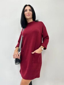 Тепла сукня з двосторонньої ангори "Debra" оптом | Норма Мокко, 46-48
