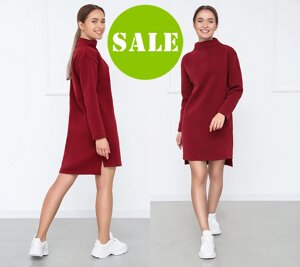 Жіноча зимова сукня на флісі "Esse"Розпродаж моделі 42-44, Бордовий