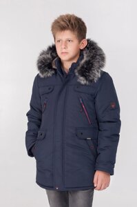 Зимова куртка парку дитяча для хлопчика на хутрі 134