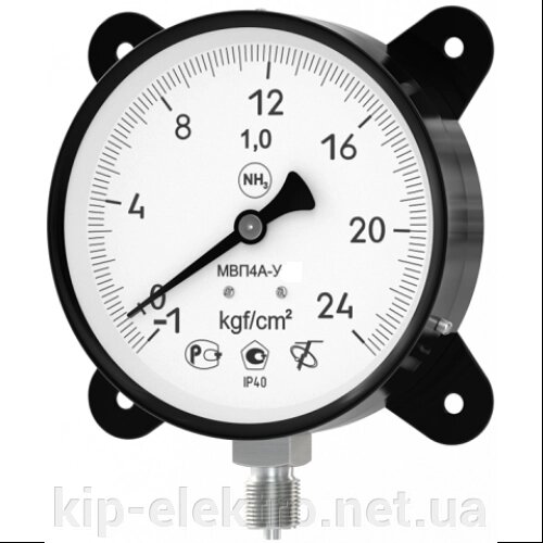 Мановакуумметр аміачний МВП4А-У (NH3) (МВП4-АУ, МВП-4АУ, МВП4-Ау, МВП-4Ау, МВП4А-у) від компанії Кіп-Електро, ПП - контрольно-вимірювальні прилади (КВПіА) - фото 1