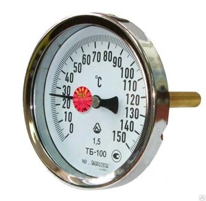 Термометр біметалічний осьовий ТБ-100 (ТБ 100, ТБ100, ТБУ-100, ТБП-100)