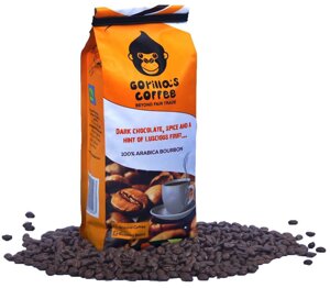 Кава Арабіка в зернах 250г Середньо-темна обсмажування Gorillas Coffee