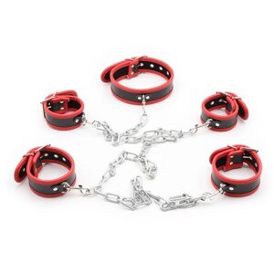 Система фиксации DS Fetish Collar with restraints black/red
