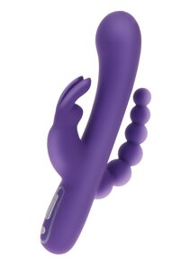 Вібратор-кролик з анальною ялинкою Toy Joy фіолетовий, 21.5 х 4 см