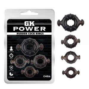Gk Power Rudder Cock Rings, чорні кільця встановлені