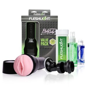 Мастурбатор Fleshlight Pink Lady Original Value Pack: присосна чашка, мастило, очищення та відновлення