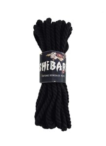 Бавовняна мотузка з бавовни Shibari, 8 м чорний