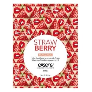 Розпродаж!!! Пробник масажного масла EXSENS Strawberry 3мл ( термін 11.2023)