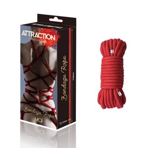 Мотузка для BDSM BTB BODAGE ROPE Червона, довжина 10 м, діаметр 65 мм, поліестер