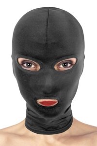 BDSM капюшон з відкритими очима та ротом фетиш -черепашок відкритий рот і очі капюшон