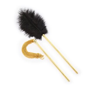 Перо для лоскоту з металевим батогом DS Fetish золото Whip Sex Feather