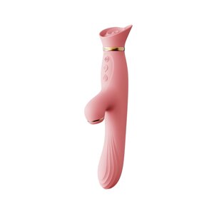 Вібратор з нагрітою та вакуумною стимуляцією Zalo Clitoris - Rose Vibrator Полуниця рожевий