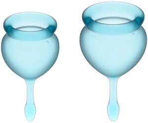 Сатиффайер відчуває себе хорошою менструальною чашкою світло -блакитного менструального