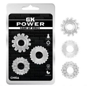 GK Power Cock Rings 3 PC Set-Klear
