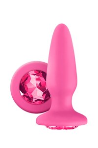 T280422 Анальна пробка з рожевим каменем Glams Pink Gem