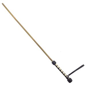 Бамбукова тростина 75 см, шкіряна ручка, чорна та золото