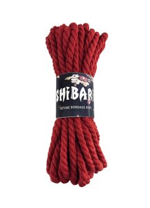 Бавовняна мотузка з бавовни Shibari, 8 м червона