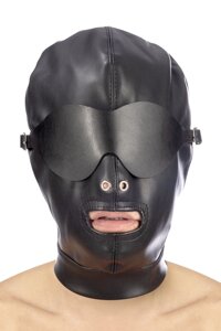 BDSM Hood зі знімною маскою фетиш Tental BDSM Hood у шкіряній із знімною маскою