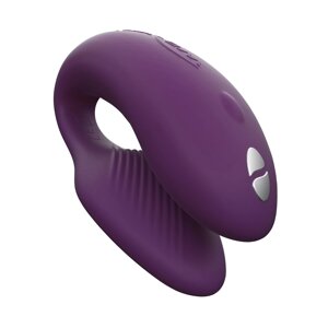 Смарт-вібратор для пар We-Vibe Chorus Purple, сенсорне управління вібраціями стисненням пульта
