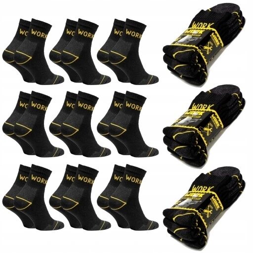 9x носки Work Quarter Socks багатоколірні розмір 43-46 носки Work Quarter чорні 9pack 43/46 міцні робочі носки Bhp 9пар від компанії MyHome - фото 1