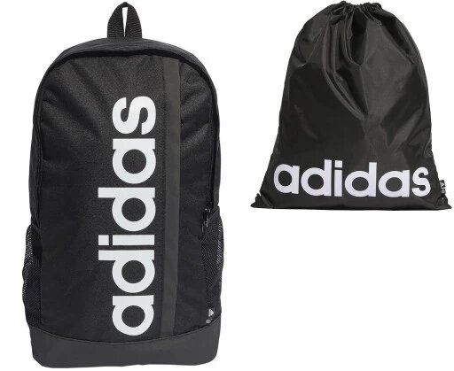 Adidas спортивний рюкзак Ht4746 чорний міський шкільний міцний лінійний + мішок 2 в 1 від компанії MyHome - фото 1