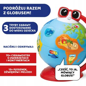 Глобус Chicco зоологічний діам 23 см інтерактивна іграшка для дітей Edu розмовний Pl 2-6 років