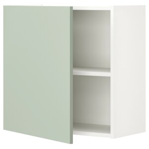 ІКЕА ENHET, 794.968.04 Настінна шафа з 1 полицею, двері, білий, блідо-сіро-зелений, 60x32x60 см