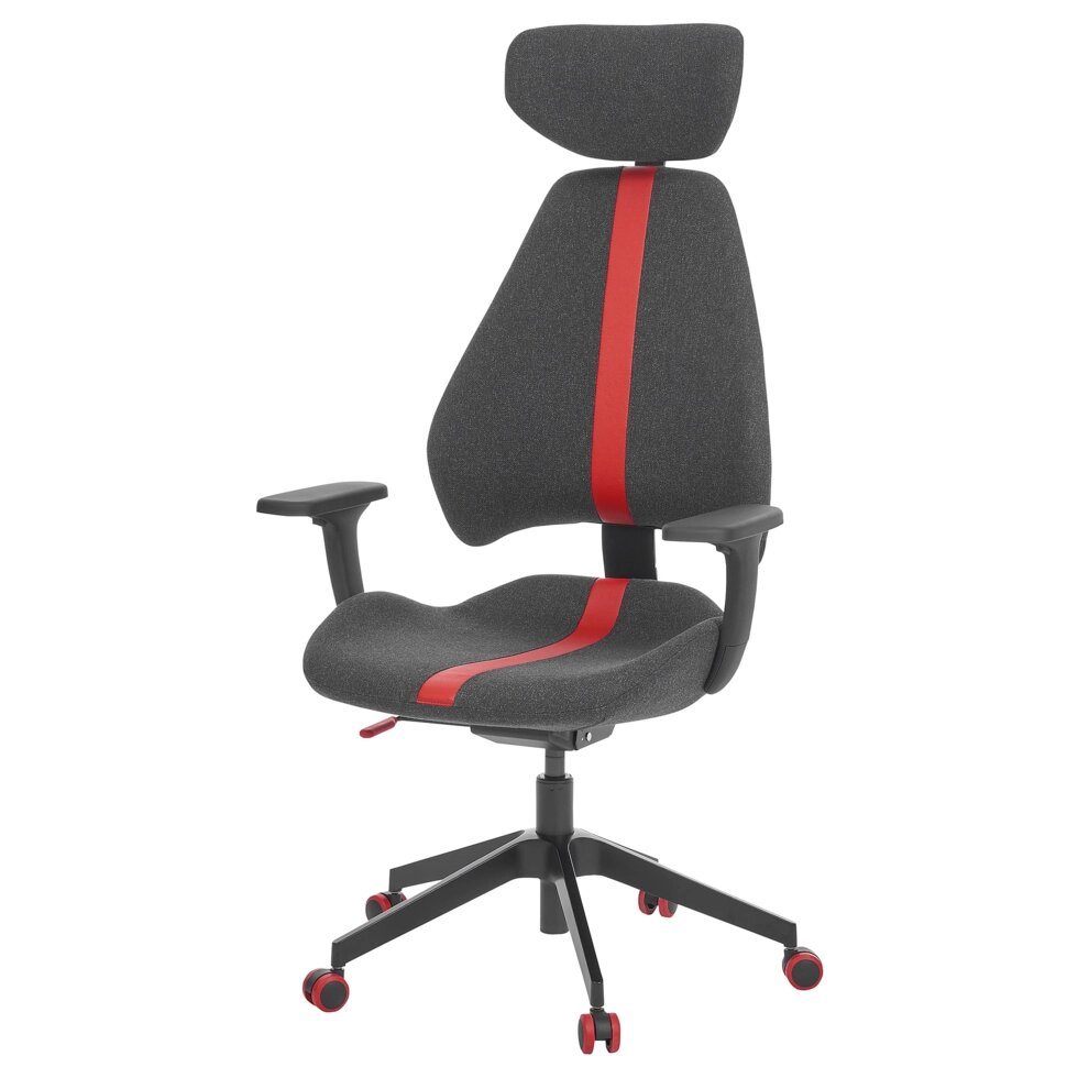 ІКЕА GRUPPSPEL, 105.075.84 Ігрове крісло, офіс, Чорна, як смола., сірий від компанії MyHome - фото 1