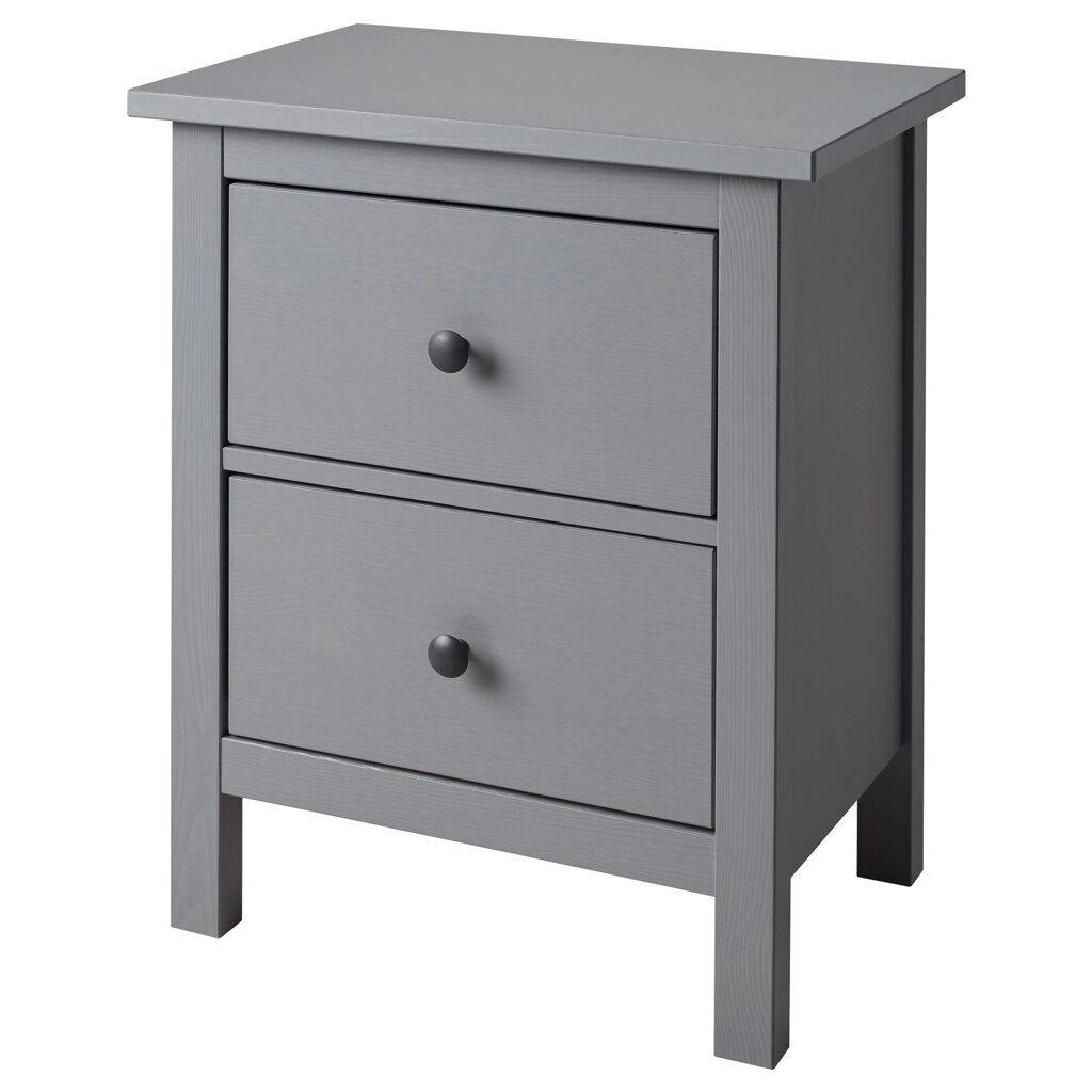 ІКЕА HEMNES ХЕМНЕС, 003.924.61 Комод, 2 шухляди, пофарбований у сірий колір., 54x66 см від компанії MyHome - фото 1