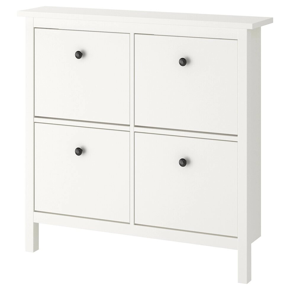 ІКЕА HEMNES ХЕМНЕС, 601.561.21 Тумба для взуття, 4 відділення, білий, 107x22x101 см від компанії MyHome - фото 1