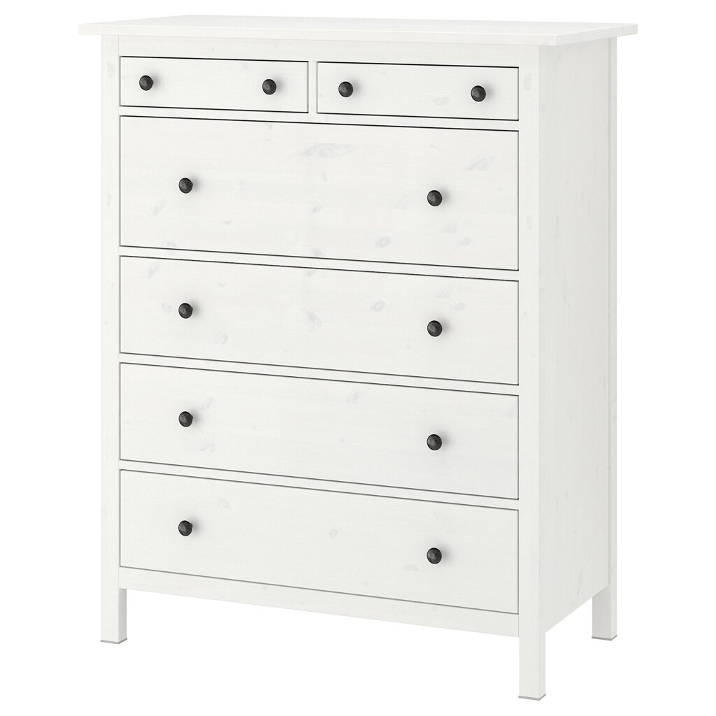 ІКЕА HEMNES ХЕМНЕС, 602.392.73 Комод, 6 висувних ящиків, біла пляма, 108x131 см від компанії MyHome - фото 1