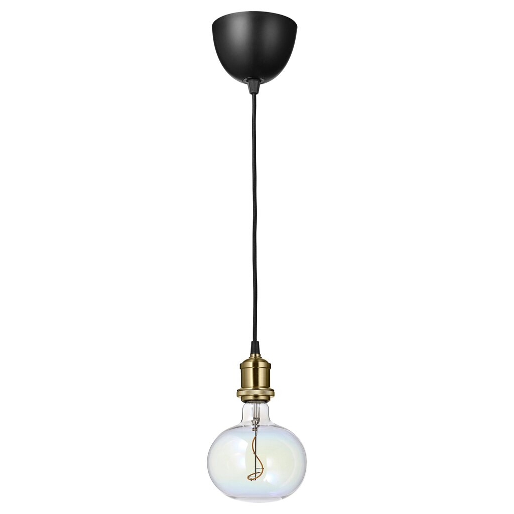 ІКЕА JÄLLBY / MOLNART, 294.913.71 Підвісний світильник з лампочкою, з латунним покриттям, еліпсоподібна різнокольорова від компанії MyHome - фото 1