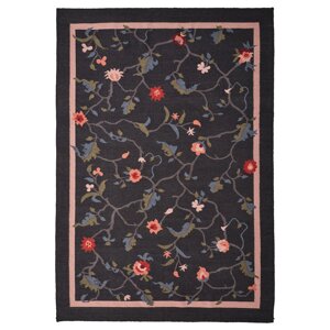 ІКЕА KLOCKBUSKE, 305.250.49 Тканий килим, темно-сірий, квітка, 160x230 см