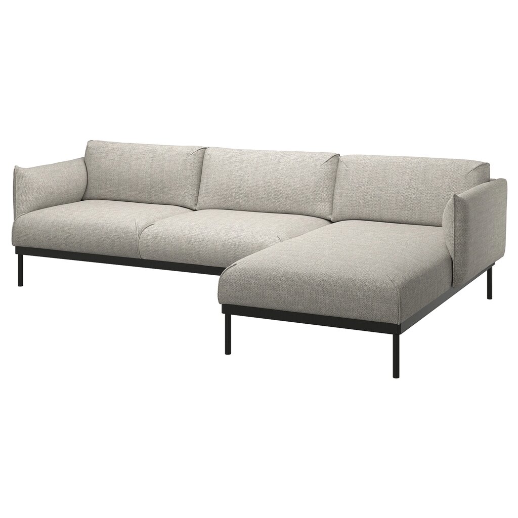 ІКЕА ÄPPLARYD, 094.180.51 3-місний диван із кушеткою, Lejde світло -сірий від компанії MyHome - фото 1