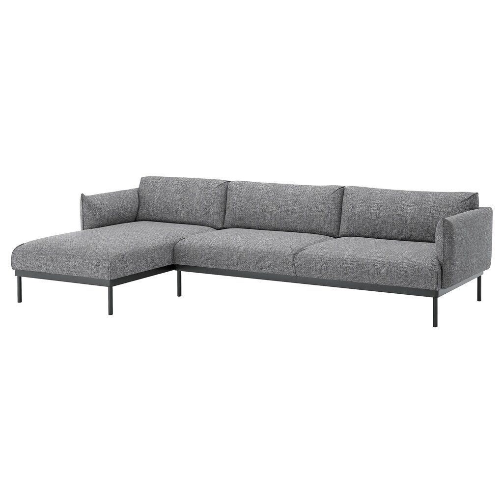 ІКЕА ÄPPLARYD, 994.295.35 4-місний диван із кушеткою, ЛЕЙДЕ сірий/чорний від компанії MyHome - фото 1