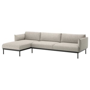 ІКЕА ÄPPLARYD, 994.295.40 4-місний диван із кушеткою, Lejde світло -сірий