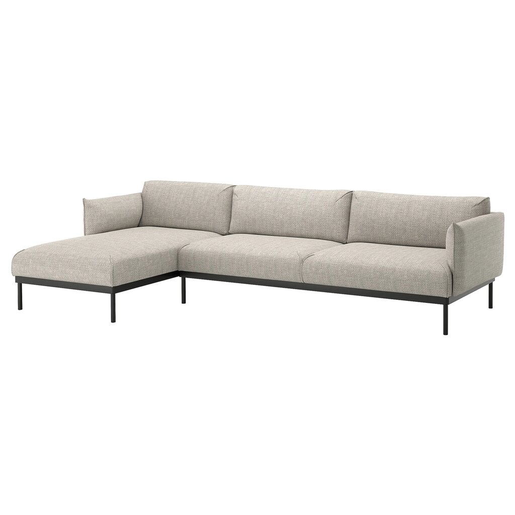 ІКЕА ÄPPLARYD, 994.295.40 4-місний диван із кушеткою, Lejde світло -сірий від компанії MyHome - фото 1