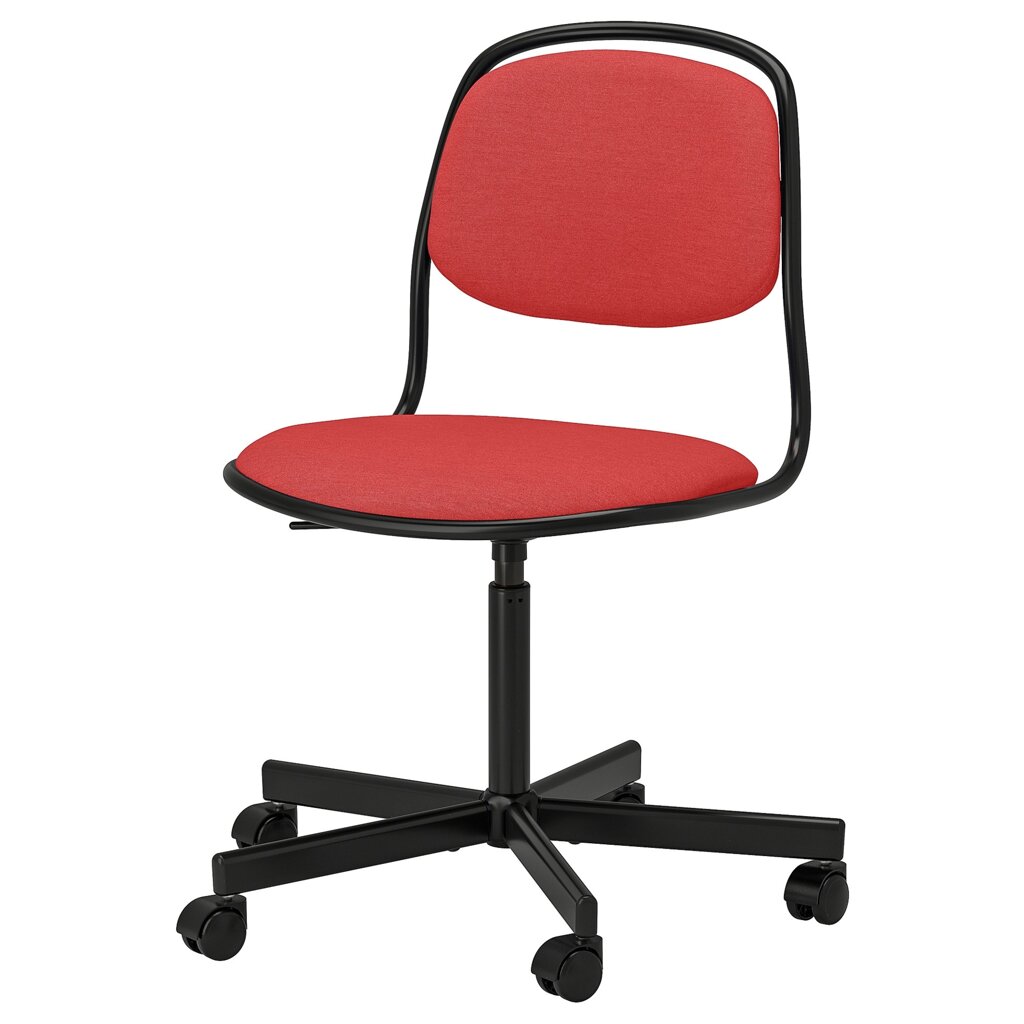 ІКЕА ÖRFJÄLL ОРФ'ЄЛЛЬ, 395.010.77 Поворотний стілець, чорний, Віссле червона від компанії MyHome - фото 1