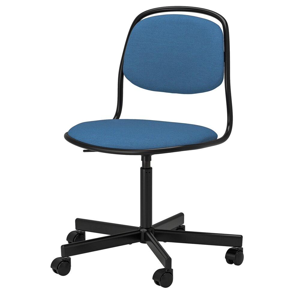 ІКЕА ÖRFJÄLL ОРФЬЄЛЛЬ, 994.160.19 Обертовий стілець, чорний, ВІССЛЕ синій від компанії MyHome - фото 1