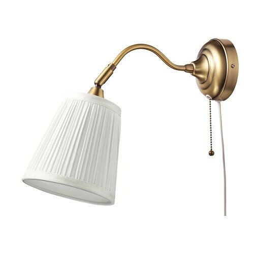 ІКЕА ÅRSTID ОРСТИД, 503.213.86 Настінний світильник, латунь, білий від компанії MyHome - фото 1