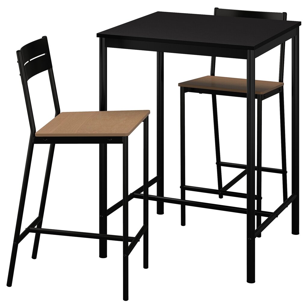 ІКЕА SANDSBERG / SANDSBERG, 394.204.20 Барний стіл та 2 стільці, чорний, чорний, 67x67 см від компанії MyHome - фото 1