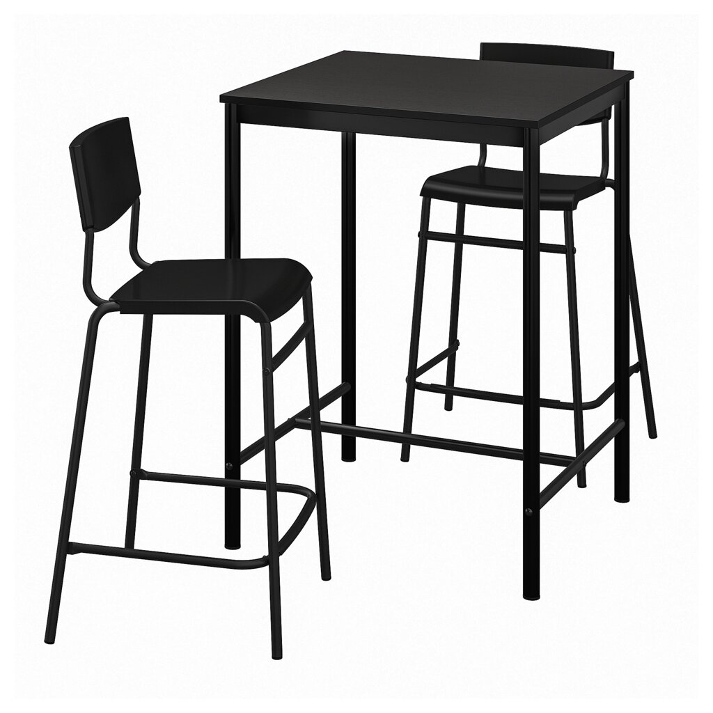 ІКЕА SANDSBERG / STIG СТИГ, 294.702.17 Барний стіл та 2 стільці, чорний, чорний, 67x67 см від компанії MyHome - фото 1