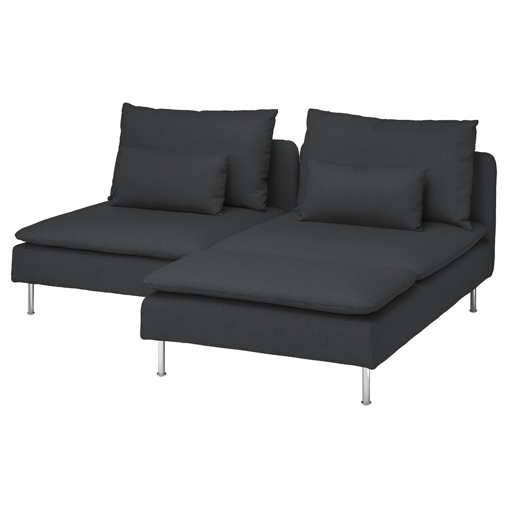 ІКЕА SÖDERHAMN, 394.496.16 2-місний диван з кушеткою, Фритуна темно-сіра від компанії MyHome - фото 1