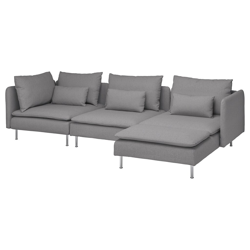 ІКЕА SÖDERHAMN, 794.521.12 4-місний диван із кушеткою, Сірий тонер від компанії MyHome - фото 1