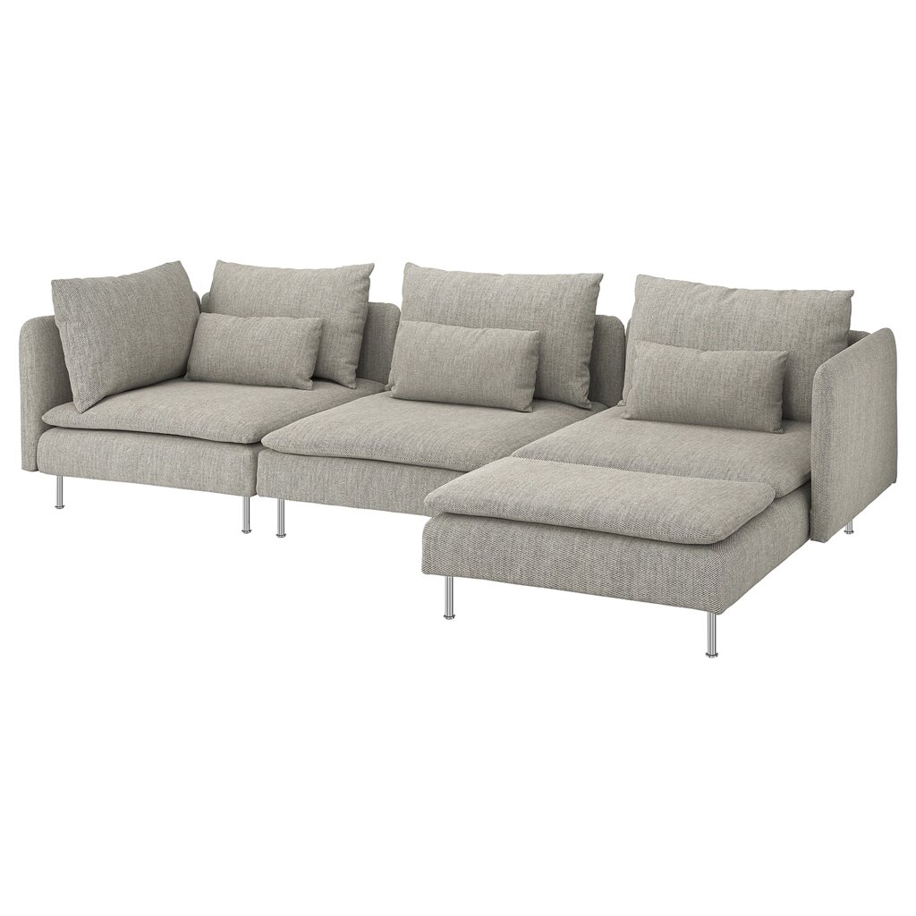ІКЕА SÖDERHAMN, 993.058.27 4-місний диван, з кушеткою, Viarp бежевий, коричневий від компанії MyHome - фото 1