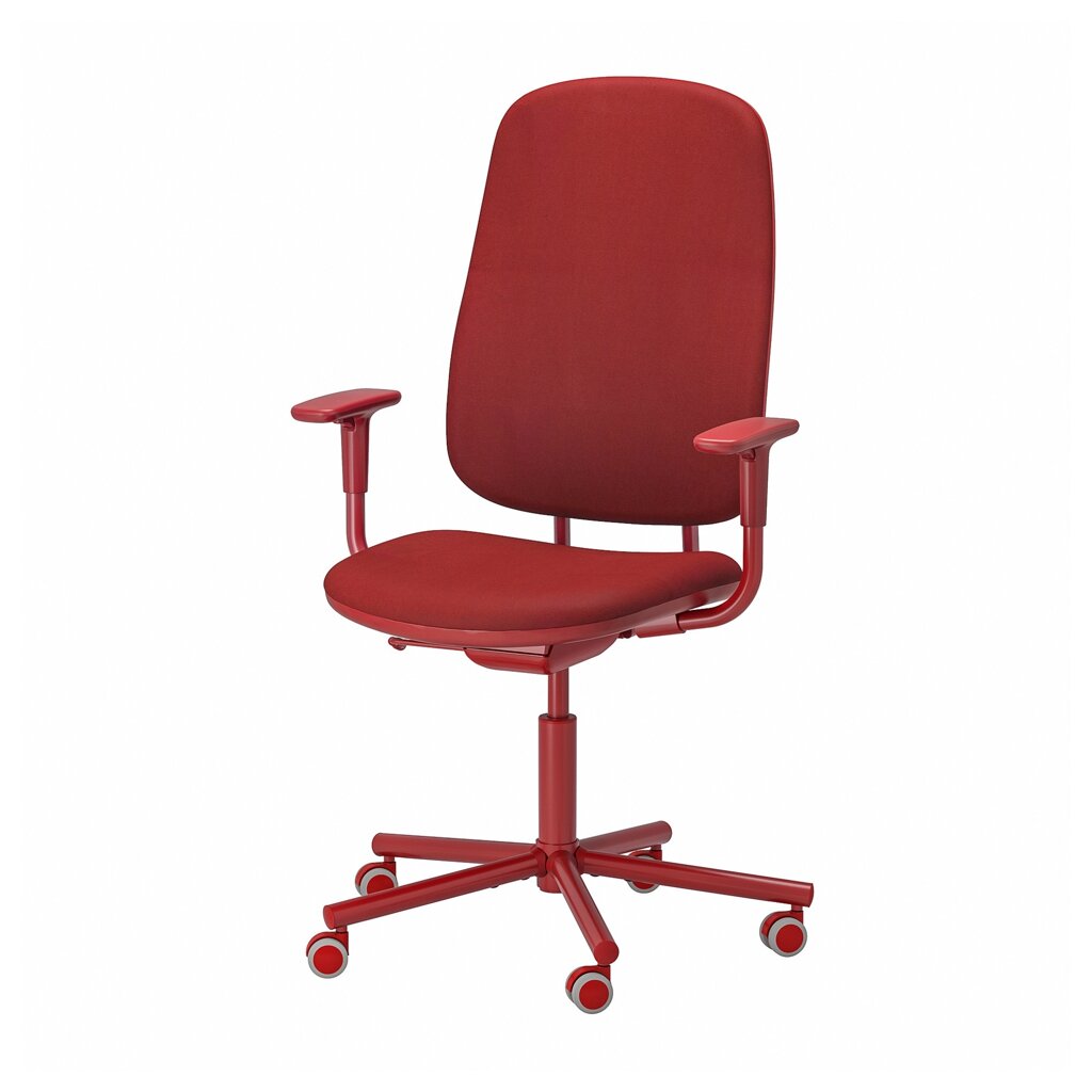 ІКЕА SMÖRKULL, 605.034.37 Офісне крісло з підлокітниками, Грассенс червоний від компанії MyHome - фото 1