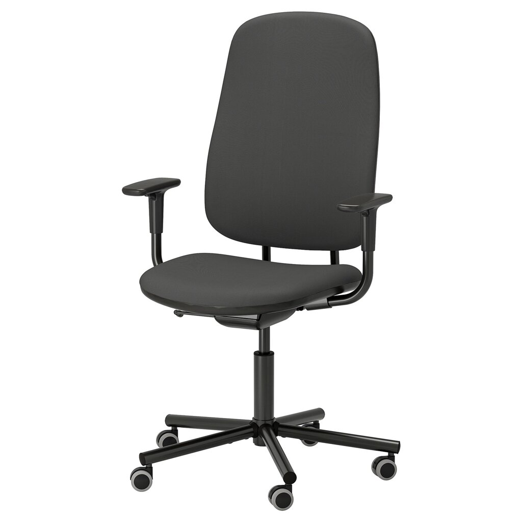 ІКЕА SMÖRKULL, 805.034.36 Офісне крісло з підлокітниками, Сірий темно-сірий від компанії MyHome - фото 1