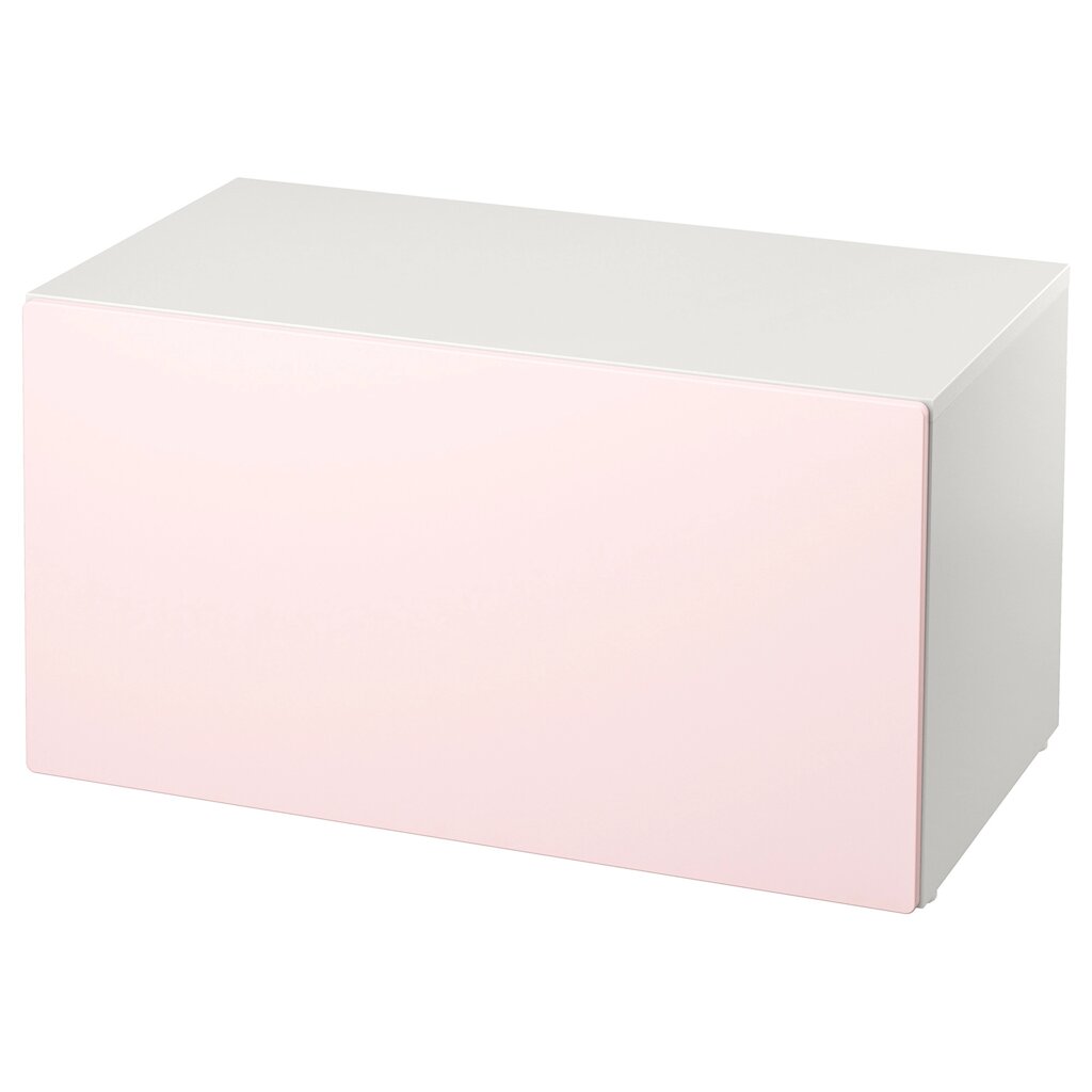 ІКЕА SMÅSTAD СМОСТАД, 293.891.56 Лавка з ящиком для іграшок, білий, блідо-рожевий, 90x52x48 см від компанії MyHome - фото 1