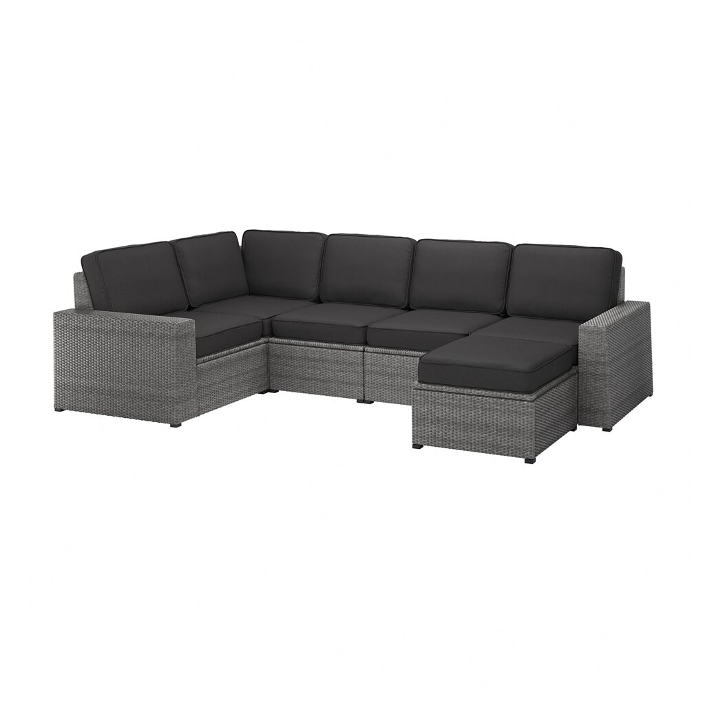 ІКЕА SOLLERÖN, 193.264.14, Модульний кутовий диван на 4 місця, зовнішній, з підніжком темно-сірого кольору, JÄRPÖN, від компанії MyHome - фото 1