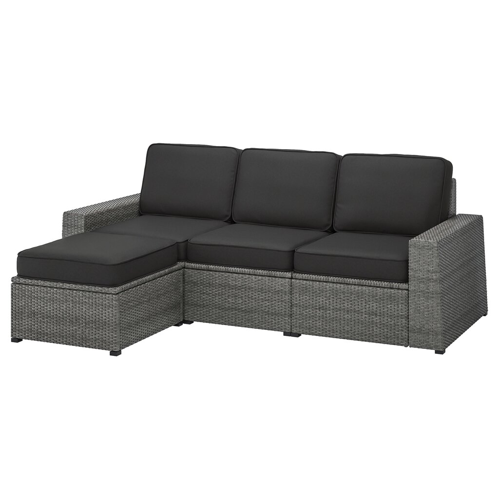 ІКЕА SOLLERÖN, 993.264.29, 3-місний модульний диван, зовні, з підніжком темно-сірого кольору, JÄRPÖN, Антрацит від компанії MyHome - фото 1
